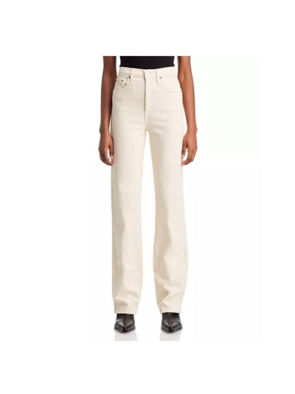 Women's RE/DONE Jeans Ivory Color - Picture 7 of 10